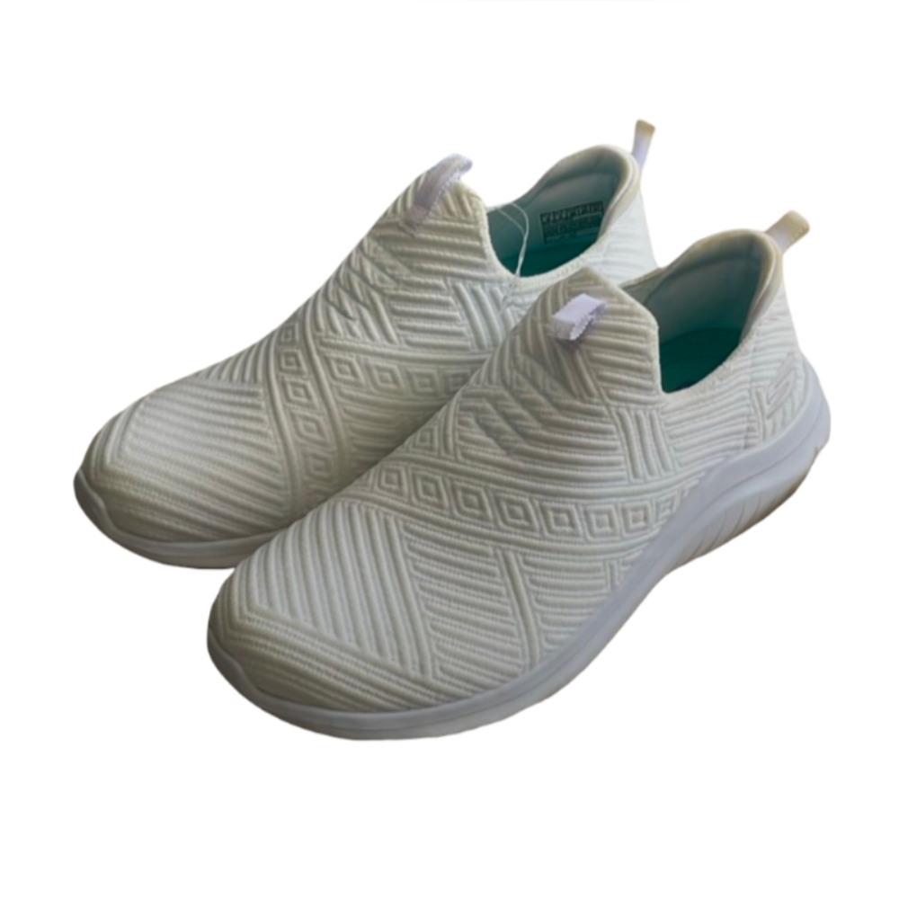 Skecher Slip Ons White Sneakers Loafers Runners Shoe Comfy 8